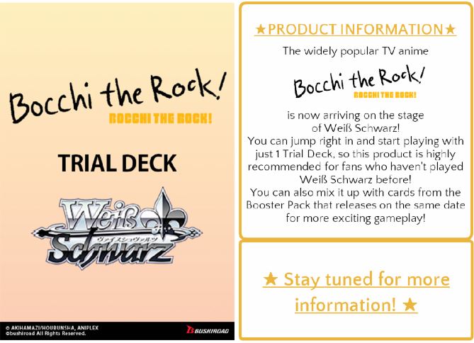 Weiss Schwarz - Preorder: Bocchi the Rock! Trial Deck (EN)