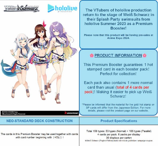 Weiss Schwarz - Preorder: Hololive Production Summer Collection Booster Box (EN)